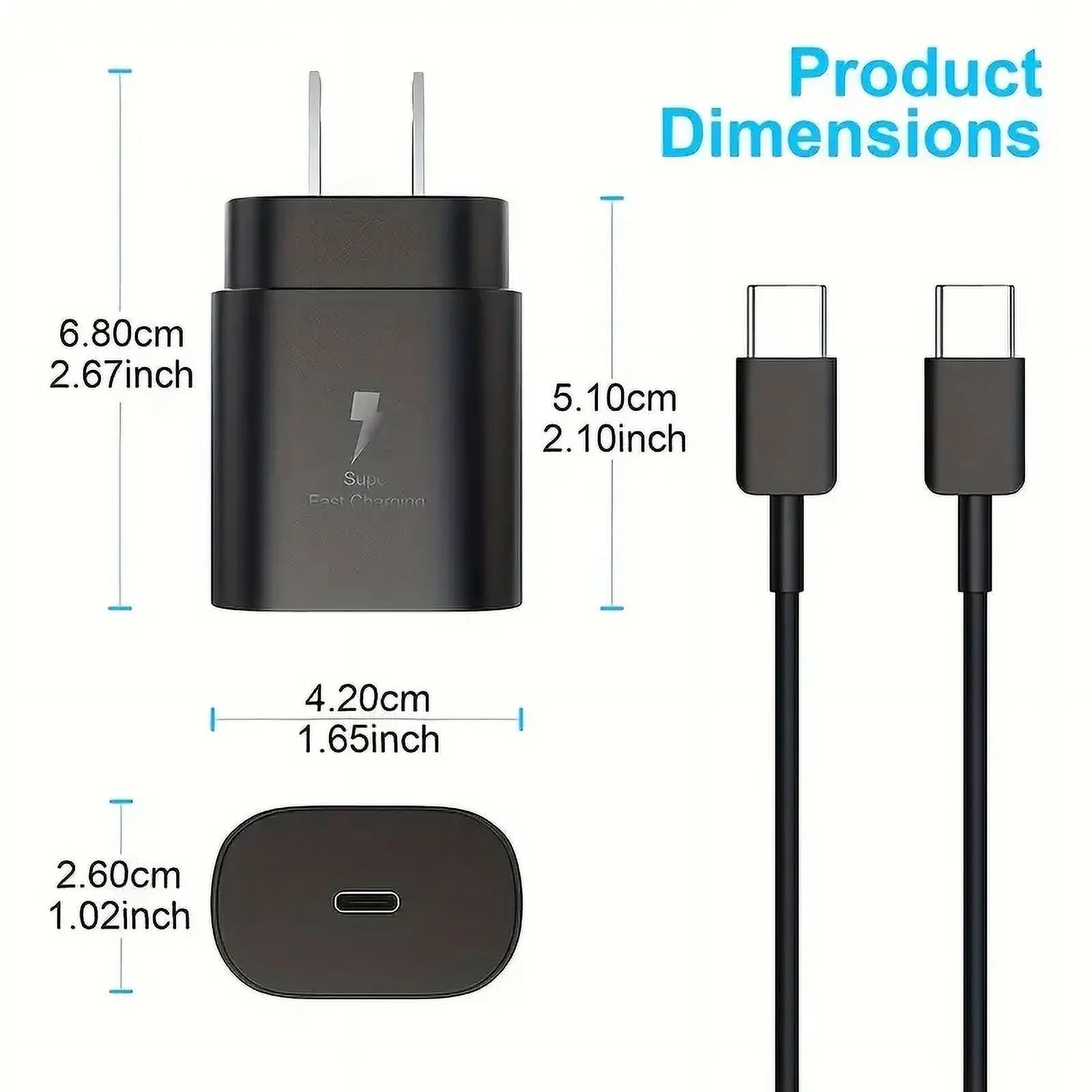 25W USB-C Fast Wall Charger with Super Fast Charging Capability